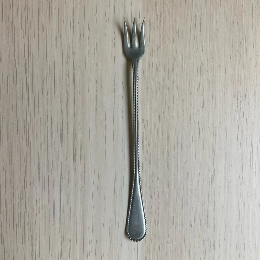 Vintage So. Am. Silver Solid D-1 South American Silver Company Long Pickle Fork